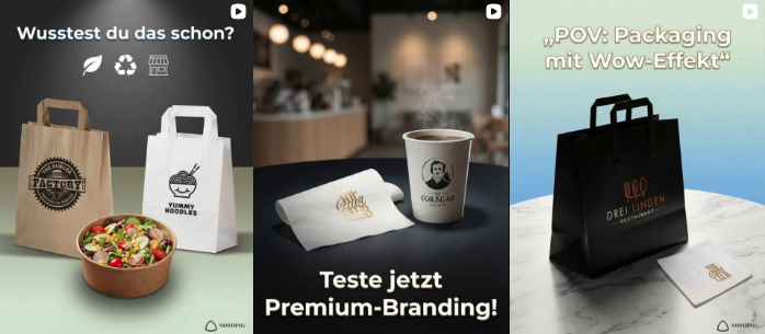 Sample autonomous social media posts for B2B packaging company